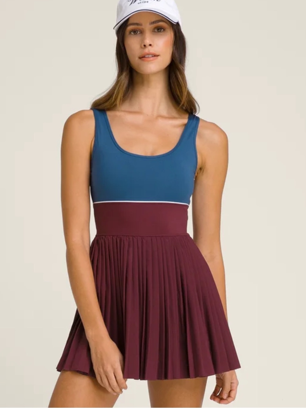 Wilson Sportif Dress Pleated Burgundy and Blue Tennis Golf Small